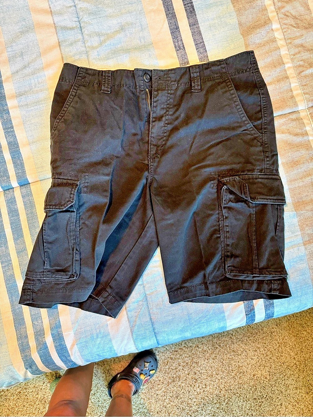 Old Navy Men's Cotton Cargo Shorts Black Waist 34